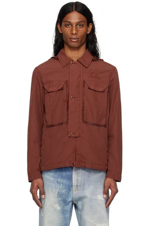 C.P. Company Brown Flatt Nylon Goggle Overshirt Jacket