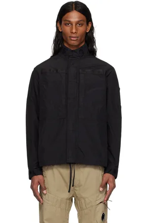 C.P. Company Black Flatt Nylon Lens Overshirt