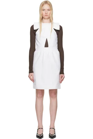 Shushu/Tong White Bow Decorated Cutout Minidress