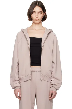 SKIMS Taupe French Terry Relaxed Zip Up Hoodie