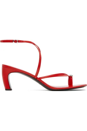 Tory Burch Red Pierced Strappy Heeled Sandals