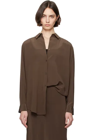MATTEAU Brown Long Sleeve Silk Shirt
