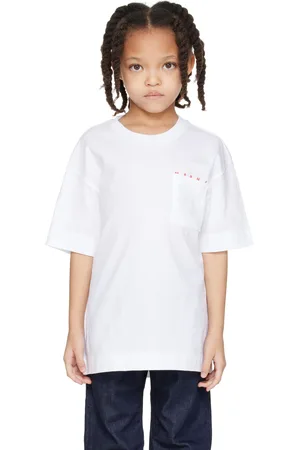 Marni Kids White Printed-Logo T-shirt
