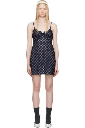 Shushu/Tong Navy Cutout Bow Sling Minidress