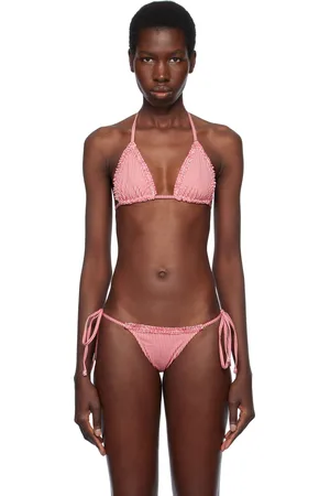 Frankies Bikinis Red & White Nick Skimpy Triangle Bikini Top