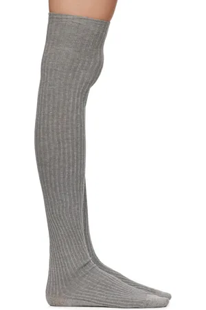 Baserange Two-Pack Black & Gray Overknee Socks