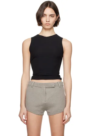SKIMS Black Soft Lounge V Neck Tank Top