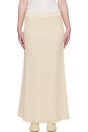STUDIO NICHOLSON Off-White Rye Midi Skirt