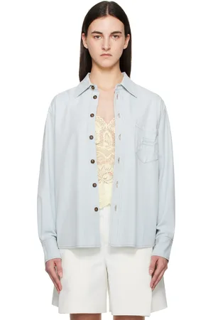 Victoria Beckham Blue Oversized Denim Shirt