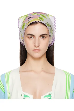 Anna Sui Purple & White Florida Silk Voile Headscarf