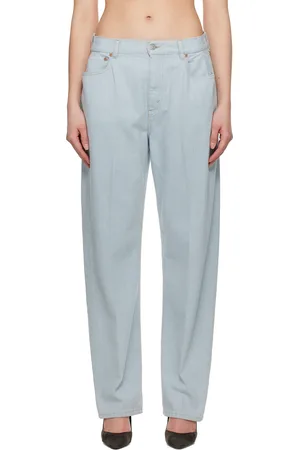 Victoria Beckham Blue Straight Kick Pocket Boyfriend Jeans