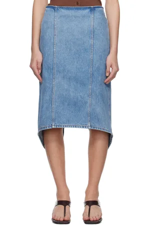 J.W.Anderson Blue Layered Denim Midi Skirt