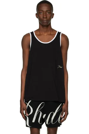 Rhude SSENSE Exclusive Black Logo Tank Top