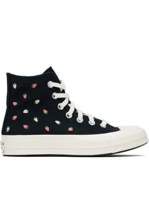 Converse Black Chuck 70 Embroidered Strawberries Sneakers