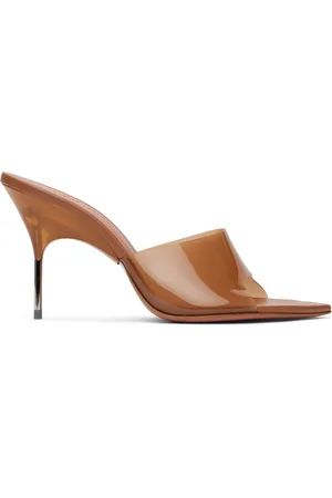 Amina Muaddi Beige Bianca Glass Slipper 95 Mules