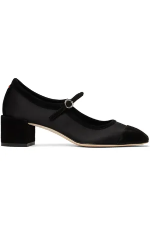 Aeyde Aline Satin & Kid Suede Mary-Jane Heels