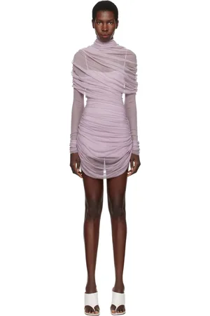 CHRISTOPHER ESBER Purple Christo Sheer Wrap Minidress