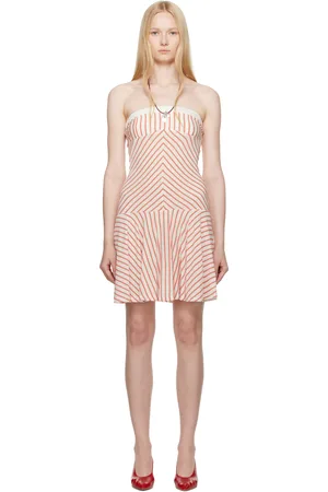 Belle White & Orange Claro Minidress