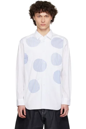 Comme des Garçons White & Blue Plain & Stripe Shirt