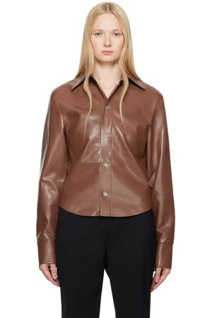 Nanushka Brown Bogna Vegan Leather Jacket