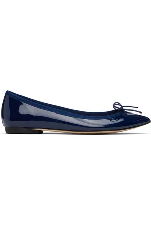 Repetto Navy Brigitte Pointy Toe Ballerina Flats