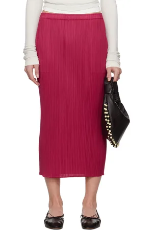 PLEATS PLEASE ISSEY MIYAKE Pink June New Colorful Basics 4 Midi Skirt