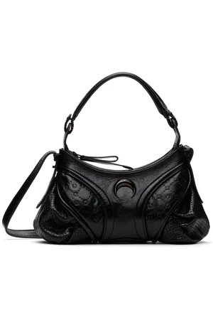 Marine Serre Black Moonogram Embossed Leather Futura Bag