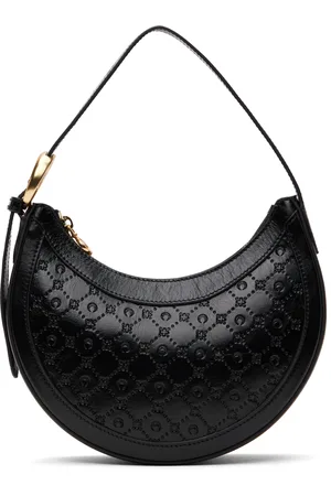 Marine Serre Black Moonogram Embossed Leather Eclips Mini Bag