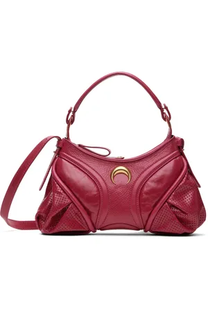 Marine Serre Pink Glossy Leather Futura Mini Bag