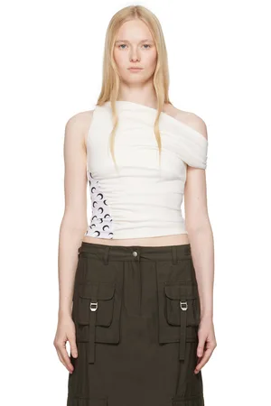 Marine Serre SSENSE Exclusive Off-White Soft Jersey Draped Top