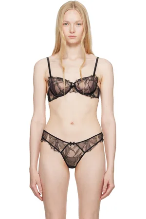 FLEUR DU MAL Black Sophia Lace Balconette Bra