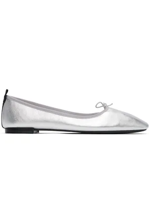 Repetto Silver Garance Square-Toe Ballerina Flats