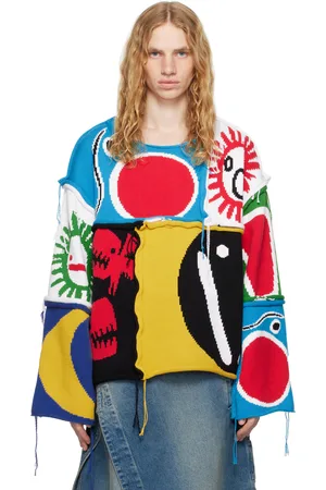 Charles Jeffrey Loverboy Multicolor Patch Cable Knit Sweater