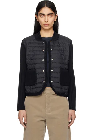 Moncler Navy Padded Wool Down Cardigan