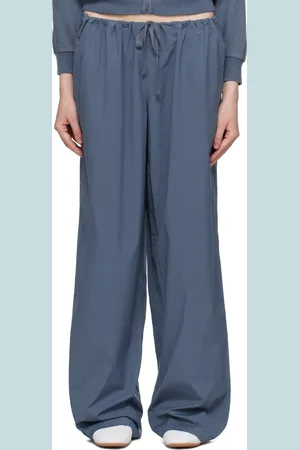 SKIMS Blue Cotton Poplin Straight Leg Pyjama Pants