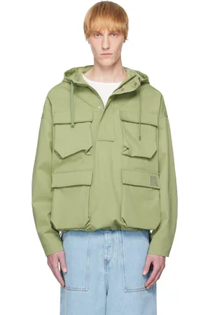 Maison Kitsuné Green Hooded Popover Jacket
