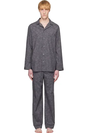 SKIMS SSENSE Exclusive Gray Cotton Poplin Sleep Pyjama Set