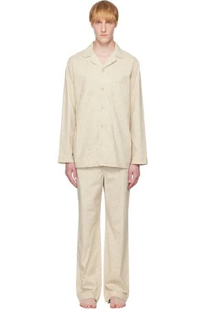 SKIMS SSENSE Exclusive Beige Cotton Poplin Sleep Pyjama Set