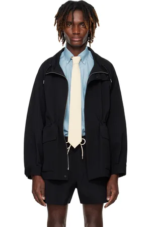 Auralee Wool Max Canvas High Neck Zip Jacket