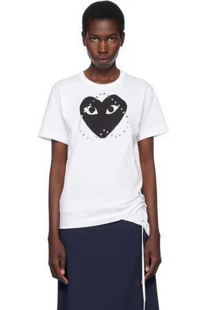 Comme des Garçons PLAY White Stud Print Black Heart T-shirt
