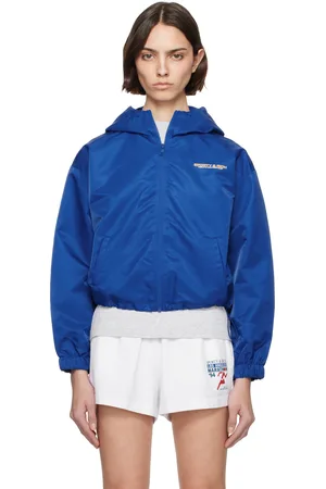 Sporty & Rich Navy Bold Health Nylon Windbreaker Jacket