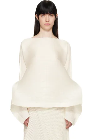 Issey Miyake Off-White Paneled Pleats Blouse