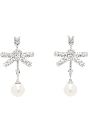 Shushu/Tong YVMIN Edition Gemstone Bow Pearl Arrow Earrings