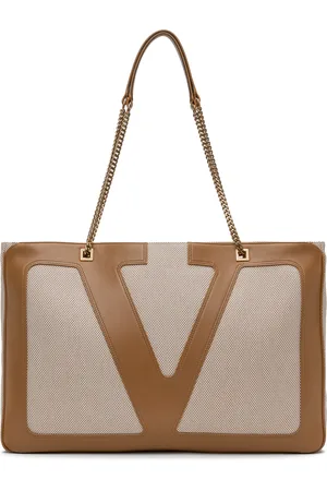 VALENTINO Beige Viva Superstar Large Canvas Shopping Tote