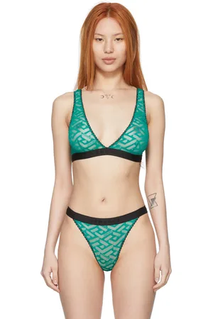 VERSACE Green Greca Bra