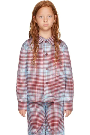 Charles Jeffrey Loverboy SSENSE Exclusive Kids Blue & Red Shirt