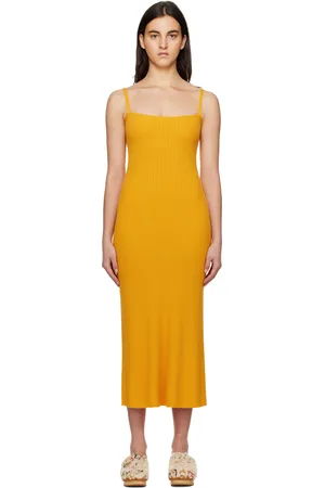Chloé Yellow Ribbed Long Dress