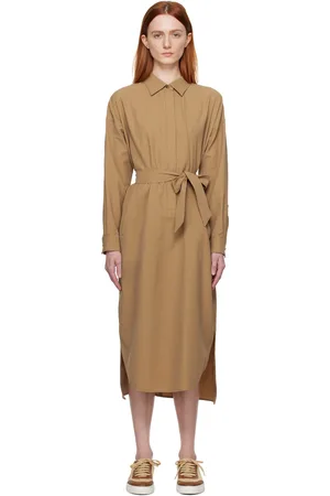 Max Mara Tan Esule Midi Dress