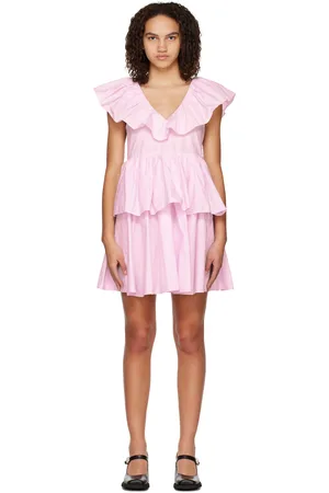 Ganni Pink Tiered Minidress