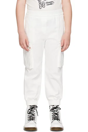 Moncler Kids White Bellows Pocket Trousers